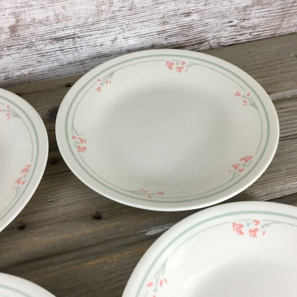 Corelle Summer Blossom Beige 6 3/4" Bread Plates Set Of 4 Floral Pattern Vintage - Picture 4 of 16